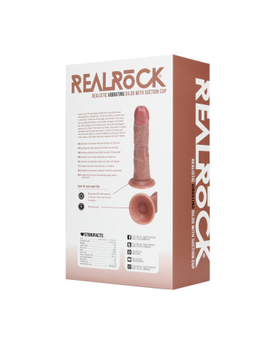 Vibrating Regular Curved Cock - 6   15,5 cm - Tan
