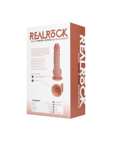 Vibrating and Rotating Straight Cock with Balls - 8   20,5 cm - Tan