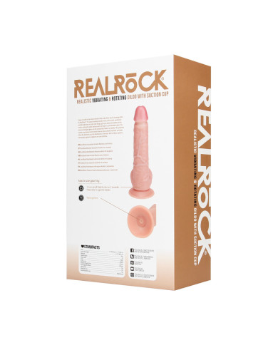 Vibrating and Rotating Straight Cock with Balls - 8   20,5 cm - Flesh