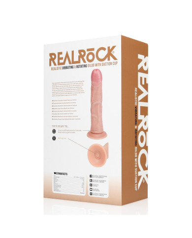 Vibrating and Rotating Regular Curved Cock - 8   20,5 cm - Flesh