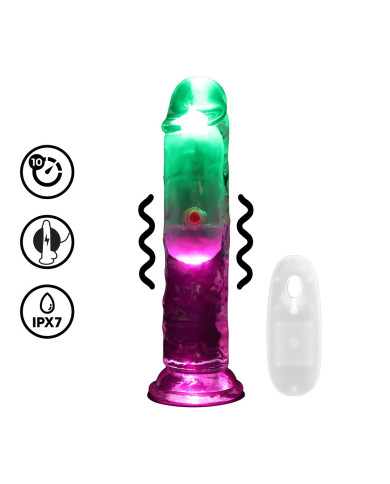 LED Vibrating Straight Cock - 6   15 cm - Transparent