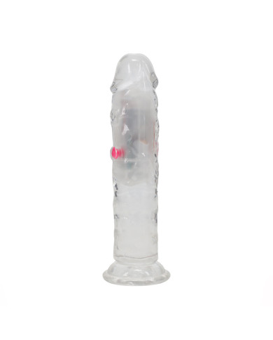 LED Vibrating Straight Cock - 6   15 cm - Transparent