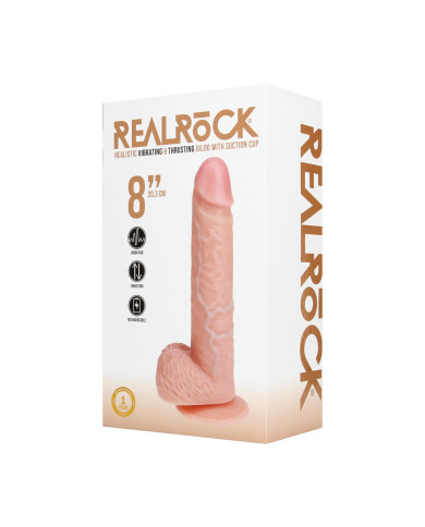 Vibrating and Thrusting Straight Cock with Balls - 8   20,5 cm - Flesh