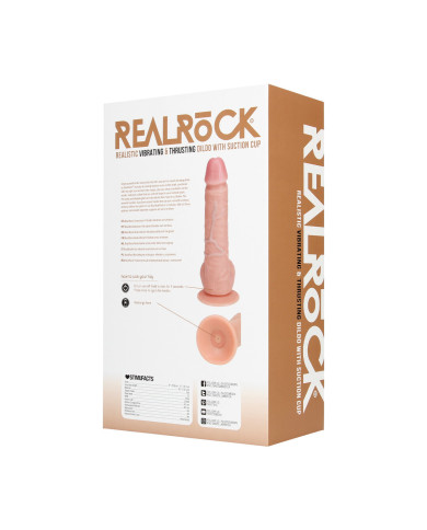 Vibrating and Thrusting Straight Cock with Balls - 8   20,5 cm - Flesh