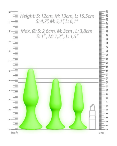 Butt Plug Set - Glow in the Dark