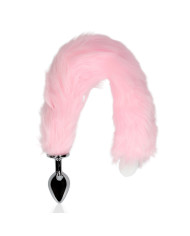 Light-up Fox Tail with Metal Butt Plug - Pink