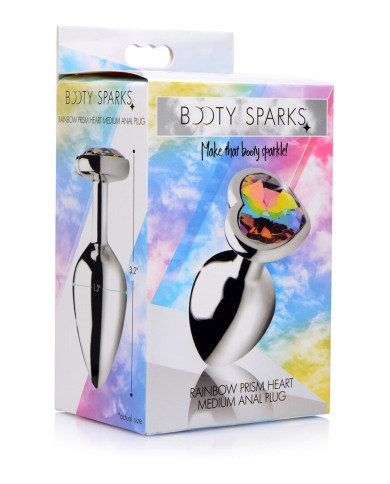 Rainbow Prism - Heart Butt Plug - Medium