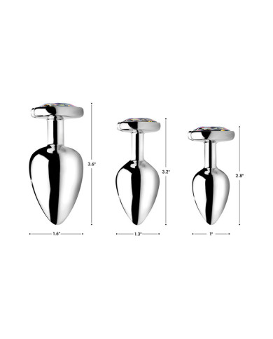 Rainbow Prism - Heart Butt Plug - Medium