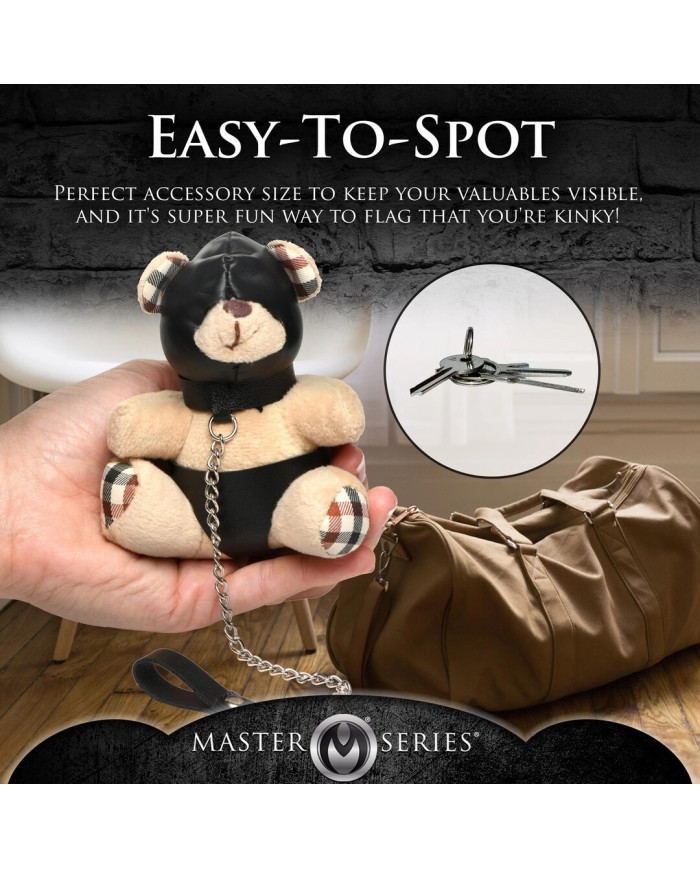 Hooded Teddy Bear Keychain - Tan