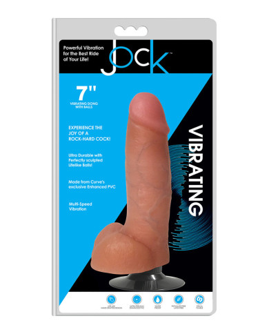 Vibrating Dildo with Balls - 7   18 cm