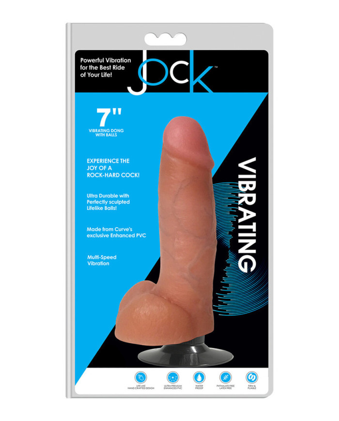 Vibrating Dildo with Balls - 7   18 cm