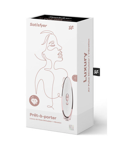 Pr t- -Porter - Luxury Air Pulse Stimulator and Vibration - White Rose Gold