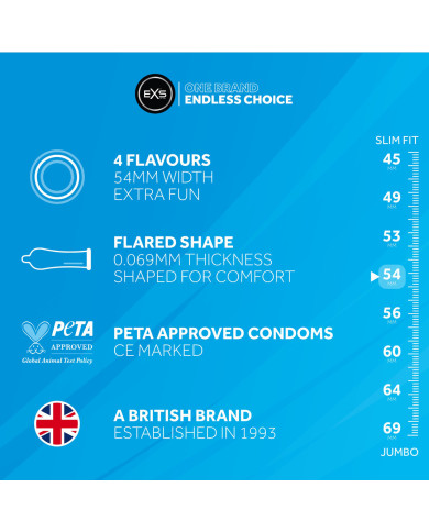 EXS Mixed Flavoured - Condoms - 12 Pieces