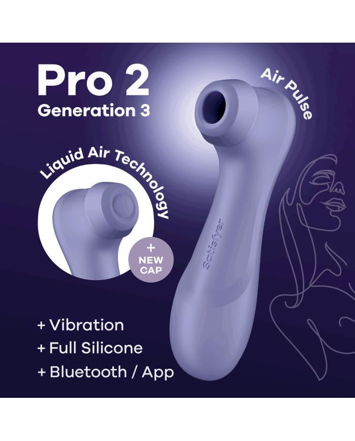 Pro 2 Generation 3 - Double Air Pulse Vibrator - Liquid Air and Connect App - Lila