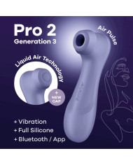 Pro 2 Generation 3 - Double Air Pulse Vibrator - Liquid Air and Connect App - Lila