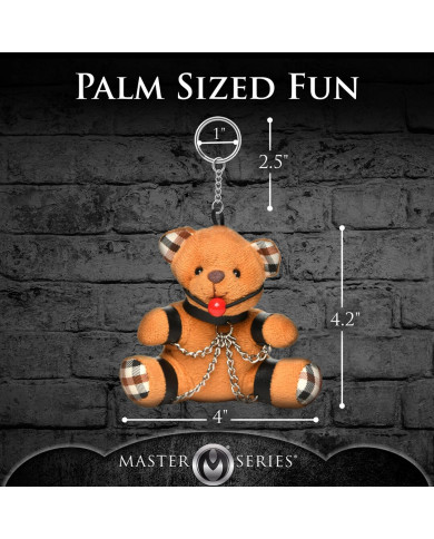 Gagged Teddy Bear Keychain - Brown