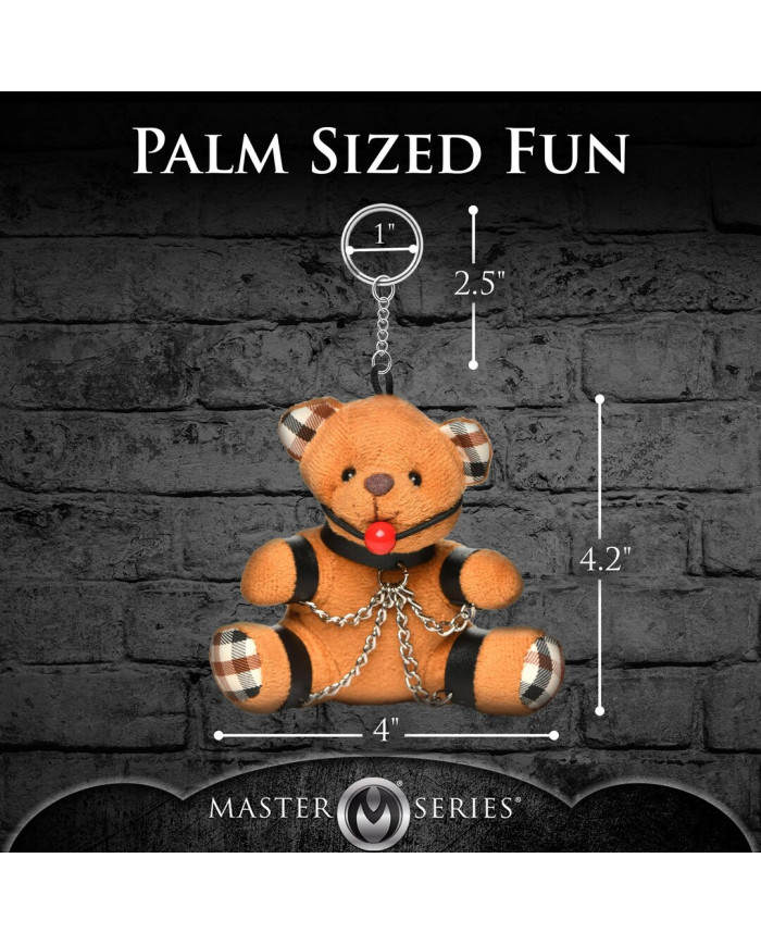 Gagged Teddy Bear Keychain - Brown