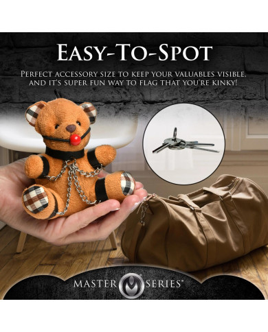 Gagged Teddy Bear Keychain - Brown