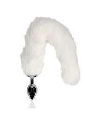 Fox Tail with Metal Butt Plug - White