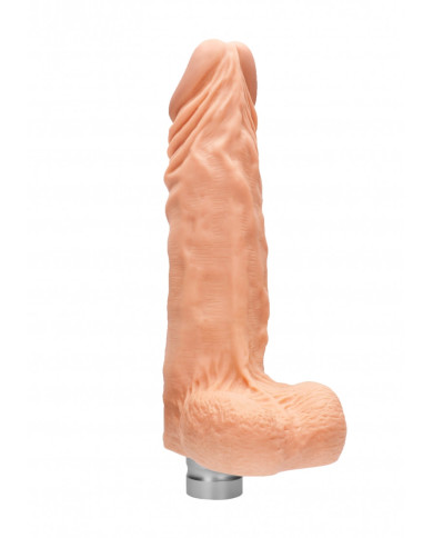 10    25 cm Realistic Vibrating Dildo With Balls - Flesh 10    25 cm Realistic Vibrating Dildo With Balls - Flesh