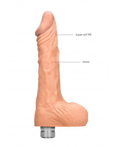 10    25 cm Realistic Vibrating Dildo With Balls - Flesh 10    25 cm Realistic Vibrating Dildo With Balls - Flesh