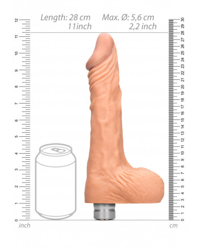 10    25 cm Realistic Vibrating Dildo With Balls - Flesh 10    25 cm Realistic Vibrating Dildo With Balls - Flesh
