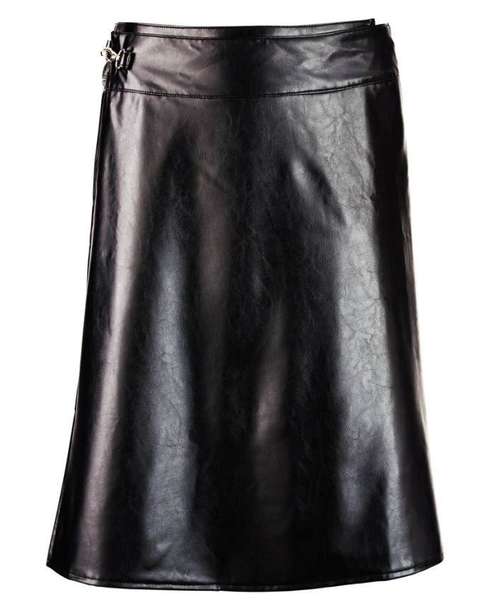 M. Imitation Leather Skirt