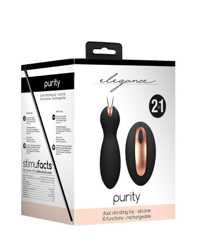 Dual Vibrating Toy - Purity - Black Dual Vibrating Toy - Purity - Black