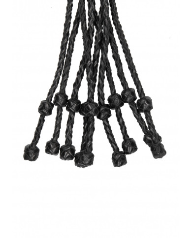 Short Leather  Braided Flogger - Black