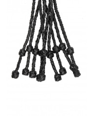 Short Leather  Braided Flogger - Black