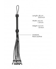 Short Leather  Braided Flogger - Black