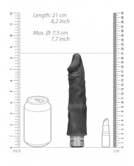 8    20 cm Realistic Vibrating Dildo - Black