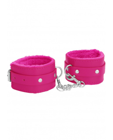 Ouch  Plush Leather Ankle Cuffs - Pink Ouch  Plush Leather Ankle Cuffs - Pink