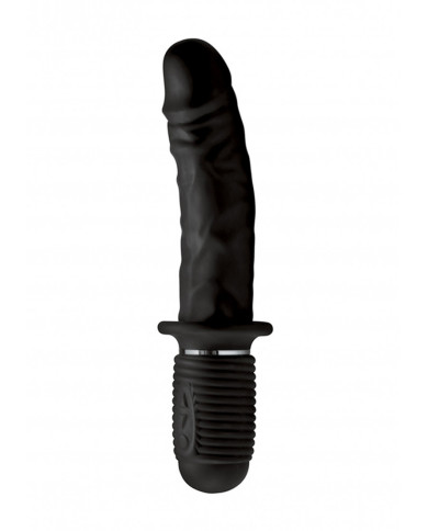 Power Pounder Vibrating and Thrusting Silicone Dildo - Black