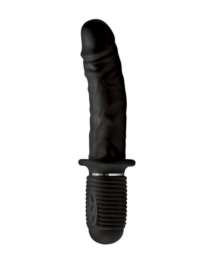 Power Pounder Vibrating and Thrusting Silicone Dildo - Black