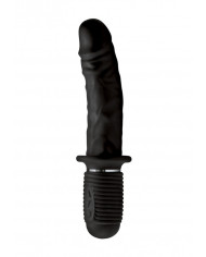 Power Pounder Vibrating and Thrusting Silicone Dildo - Black