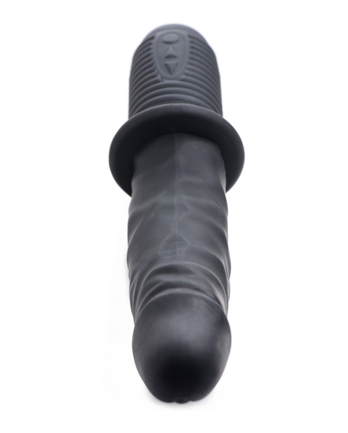 Power Pounder Vibrating and Thrusting Silicone Dildo - Black