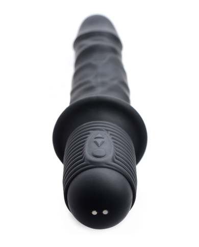 Power Pounder Vibrating and Thrusting Silicone Dildo - Black