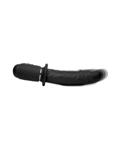 Power Pounder Vibrating and Thrusting Silicone Dildo - Black