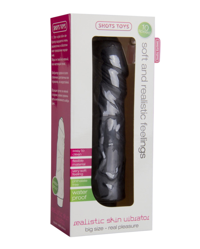 Realistic Skin Vibrator - Big - Black Realistic Skin Vibrator - Big - Black