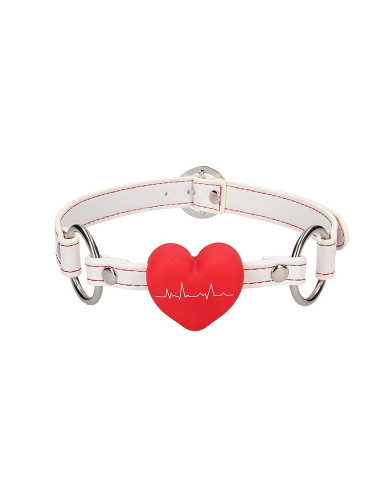Silicone Heart Gag - Nurse Theme - White