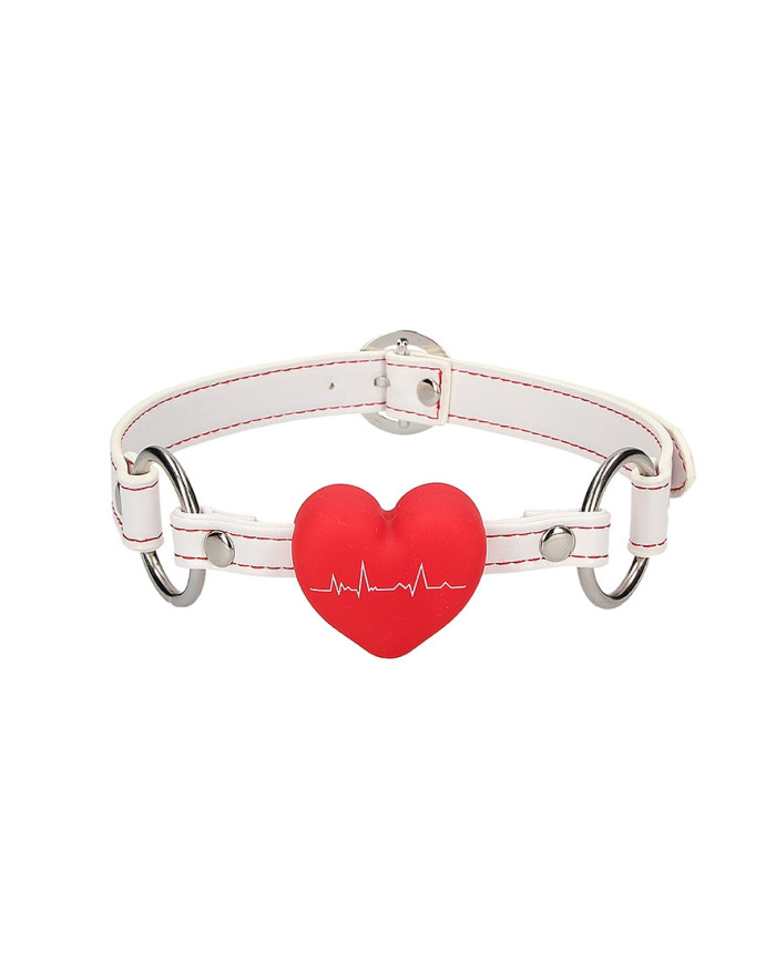 Silicone Heart Gag - Nurse Theme - White