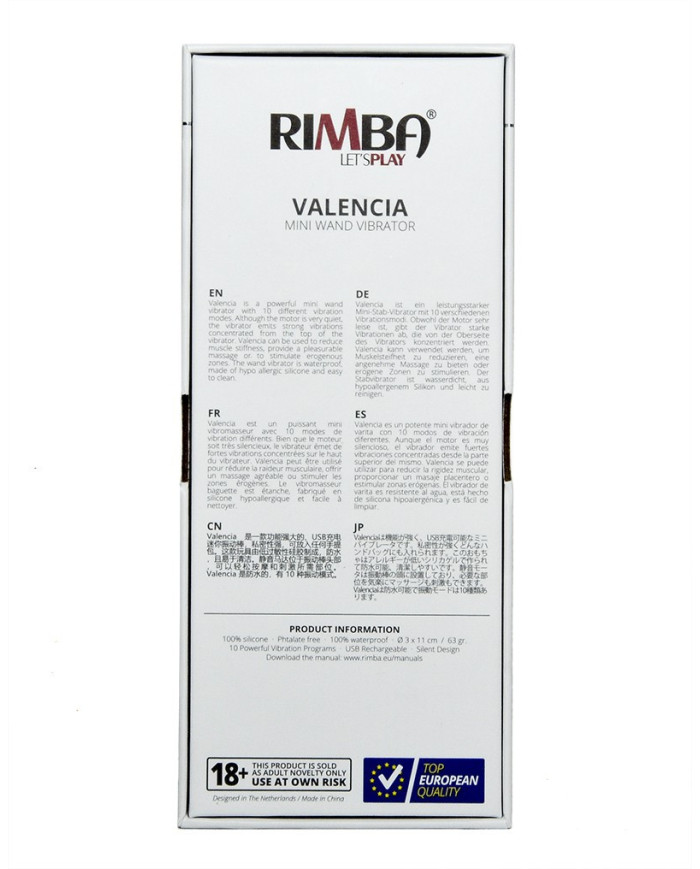 Rimba Toys - Valencia - Mini Wand Vibrator - Purple