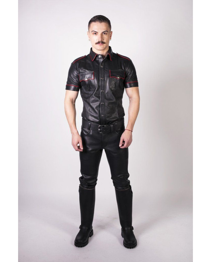 Prowler RED Leather Jeans Black 28in