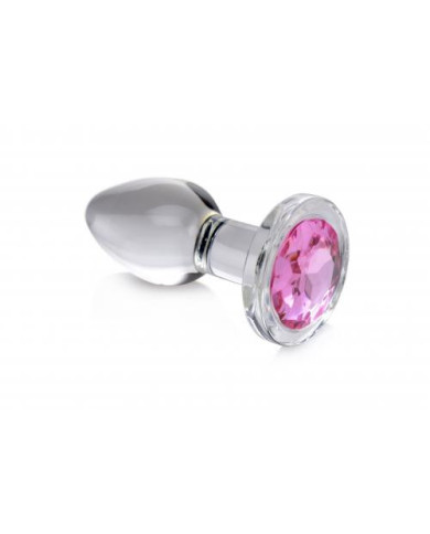 Plug Anale in Vetro con Pietra Pink Gem - Large Plug Anale in Vetro con Pietra Pink Gem - Large
