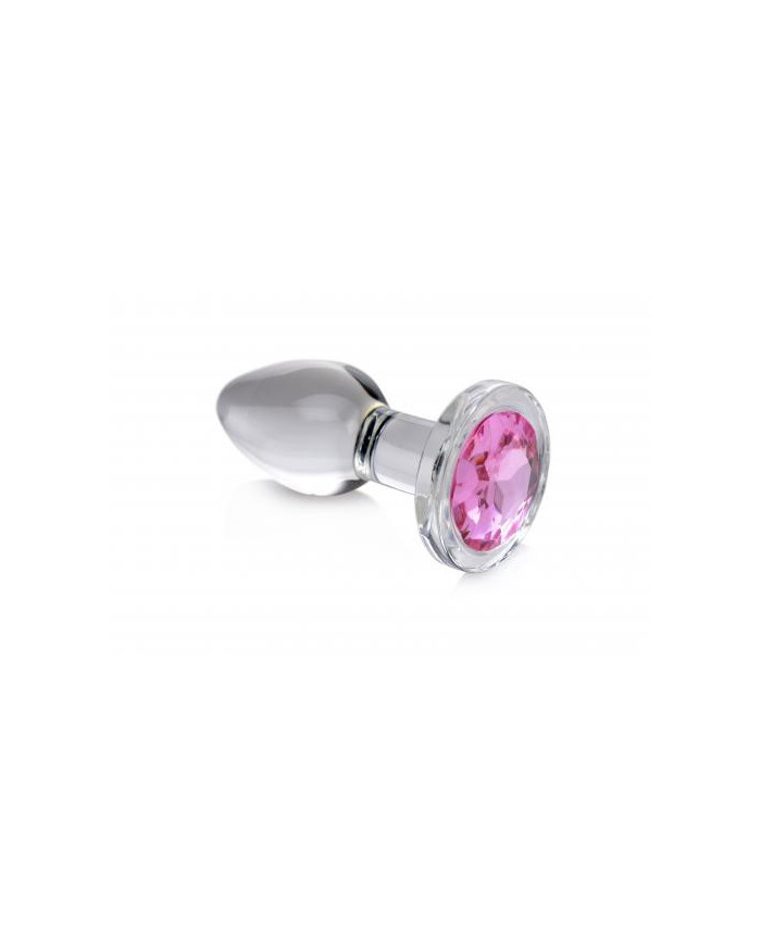 Plug Anale in Vetro con Pietra Pink Gem - Large