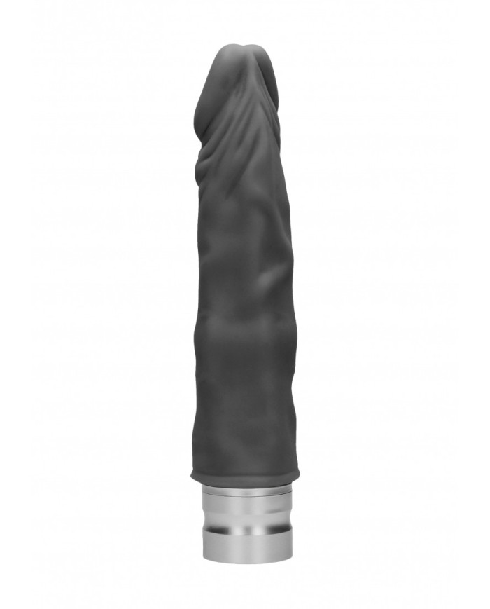 7    17 cm Realistic Vibrating Dildo - Black