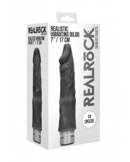 7    17 cm Realistic Vibrating Dildo - Black