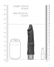 7    17 cm Realistic Vibrating Dildo - Black