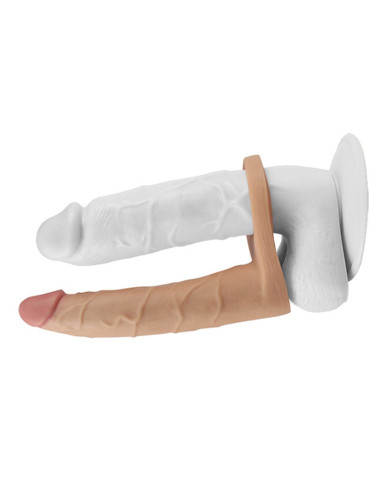 LoveToy - The Ultra Soft Double 7    18 cm - Dubbele Penetratie Dildo - Nude LoveToy - The Ultra Soft Double 7    18 cm - Dubbele Penetratie Dildo - Nude